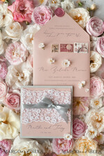 WEDDING INVITATIONS vintage lace/ rustic lace Romantic  Wedding Stationery Vintage Lace Presonalized Invitation Light Grey and Blush Pink39