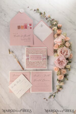 WEDDING INVITATIONS vintage lace/ rustic lace Modern Wedding invitations, elegant lace stationery19