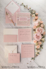 WEDDING INVITATIONS vintage lace/ rustic lace Modern Wedding invitations, elegant lace stationery19