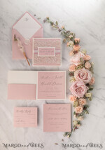 WEDDING INVITATIONS vintage lace/ rustic lace Modern Wedding invitations, elegant lace stationery19