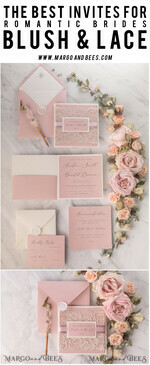 WEDDING INVITATIONS vintage lace/ rustic lace Modern Wedding invitations, elegant lace stationery19