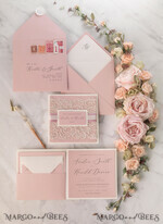WEDDING INVITATIONS vintage lace/ rustic lace Modern Wedding invitations, elegant lace stationery19