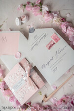 WEDDING INVITATIONS vintage lace/ rustic lace Elegant Vintage Lace Wedding Invitations Romantic Bespoke Grey Wedding Cards Glamour Pink Wedding Invitation Suite Pocket Wedding Invites37