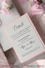 WEDDING INVITATIONS vintage lace/ rustic lace Elegant Vintage Lace Wedding Invitations Romantic Bespoke Grey Wedding Cards Glamour Pink Wedding Invitation Suite Pocket Wedding Invites37