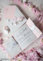 WEDDING INVITATIONS vintage lace/ rustic lace Elegant Vintage Lace Wedding Invitations Romantic Bespoke Grey Wedding Cards Glamour Pink Wedding Invitation Suite Pocket Wedding Invites37