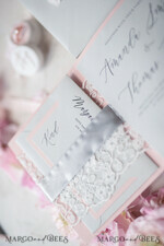 WEDDING INVITATIONS vintage lace/ rustic lace Elegant Vintage Lace Wedding Invitations Romantic Bespoke Grey Wedding Cards Glamour Pink Wedding Invitation Suite Pocket Wedding Invites37