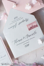 WEDDING INVITATIONS vintage lace/ rustic lace Elegant Vintage Lace Wedding Invitations Romantic Bespoke Grey Wedding Cards Glamour Pink Wedding Invitation Suite Pocket Wedding Invites37