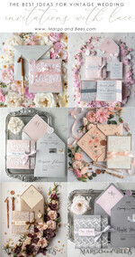 WEDDING INVITATIONS vintage lace/ rustic lace Elegant Vintage Lace Wedding Invitations Romantic Bespoke Grey Wedding Cards Glamour Pink Wedding Invitation Suite Pocket Wedding Invites37