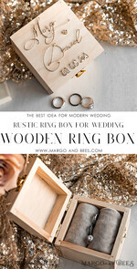 rustic Custom Wooden Wedding Ring Box, wooden gold Box For Rings Or Bands Personalised, Wood Ring Box for ceremony 8
