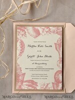 WEDDING INVITATIONS passport to love/ beach wedding invites  Beach peach Wedding invitations Seashells Wedding Invites destination wedding Cards with tag 7