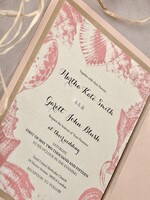 WEDDING INVITATIONS passport to love/ beach wedding invites  Beach peach Wedding invitations Seashells Wedding Invites destination wedding Cards with tag 7
