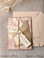 WEDDING INVITATIONS passport to love/ beach wedding invites  Beach peach Wedding invitations Seashells Wedding Invites destination wedding Cards with tag 7