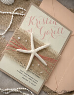 WEDDING INVITATIONS passport to love/ beach wedding invites  Beach Wedding invitations starfish burlap belly band  Wedding Invites destination wedding Cards with  pearls13