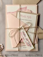 WEDDING INVITATIONS passport to love/ beach wedding invites  Beach Wedding invitations Seashells Wedding Invites destination wedding Cards with  twine and tag 7