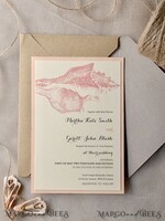 WEDDING INVITATIONS passport to love/ beach wedding invites  Beach Wedding invitations Seashells Wedding Invites destination wedding Cards with  twine and tag 7