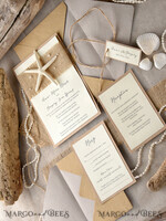 WEDDING INVITATIONS passport to love/ beach wedding invites  Beach Wedding invitations starfish burlap  Wedding Invites destination wedding Cards with  pearls9