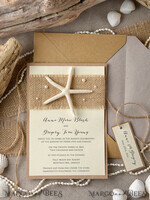WEDDING INVITATIONS passport to love/ beach wedding invites  Beach Wedding invitations starfish burlap  Wedding Invites destination wedding Cards with  pearls9