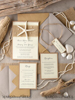 WEDDING INVITATIONS passport to love/ beach wedding invites  Beach Wedding invitations starfish burlap  Wedding Invites destination wedding Cards with  pearls9