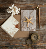 WEDDING INVITATIONS passport to love/ beach wedding invites  Beach  Wedding invitations Vellum wrapping Wedding Invites with starfish Rustic wedding Cards with wax seal 6
