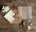 WEDDING INVITATIONS passport to love/ beach wedding invites  Beach  Wedding invitations Vellum wrapping Wedding Invites with starfish Rustic wedding Cards with wax seal 6