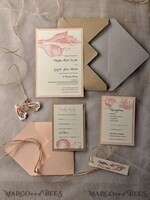 WEDDING INVITATIONS passport to love/ beach wedding invites  Beach Wedding invitations Seashells  Wedding Invites destination wedding Cards with  tag and twine Eco envelope8