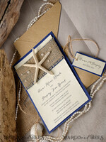 WEDDING INVITATIONS passport to love/ beach wedding invites  Beach navy Wedding invitations Starfish Wedding Invites destination wedding Cards with  tag and twine Eco envelope8