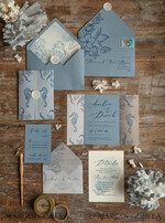 WEDDING INVITATIONS passport to love/ beach wedding invites  Beach dusty Blue  Wedding invitations Vellum wrapping Wedding Invites with Sea horses Wax seal wedding Cards 7