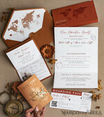 HOCHZEITS EINLADUNGEN Pass zur Liebe / Strandhochzeits-Einladungen Gold Terrakotta Pass Einladung zur Hochzeit, Burnt Orange Gold Hochzeitskarten Boarding Pass, Reise Pass Hochzeits Einladungen im Ausland, Zielhochzeit Einladungen, Reise Karte Hochzeitsstationär17