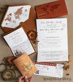 HOCHZEITS EINLADUNGEN Pass zur Liebe / Strandhochzeits-Einladungen Gold Terrakotta Pass Einladung zur Hochzeit, Burnt Orange Gold Hochzeitskarten Boarding Pass, Reise Pass Hochzeits Einladungen im Ausland, Zielhochzeit Einladungen, Reise Karte Hochzeitsstationär17