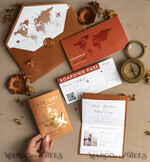 HOCHZEITS EINLADUNGEN Pass zur Liebe / Strandhochzeits-Einladungen Gold Terrakotta Pass Einladung zur Hochzeit, Burnt Orange Gold Hochzeitskarten Boarding Pass, Reise Pass Hochzeits Einladungen im Ausland, Zielhochzeit Einladungen, Reise Karte Hochzeitsstationär17
