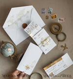 WEDDING INVITATIONS passport to love/ beach wedding invites  Gold White Passport Wedding Invitation, Golden Wedding Cards Boarding Pass, Bespoke Travel Passport Wedding Invitations Abroad, Destination Greece Wedding Invites, Travel Map Wedding Stationary,  World map 12