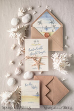 WEDDING INVITATIONS passport to love/ beach wedding invites  Beach Wedding invitations Starfish Wedding Invites Tropical wedding Cards with twine Vellum envelope19