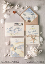 WEDDING INVITATIONS passport to love/ beach wedding invites  Beach Wedding invitations Starfish Wedding Invites Tropical wedding Cards with twine Vellum envelope19