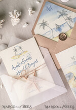 WEDDING INVITATIONS passport to love/ beach wedding invites  Beach Wedding invitations Starfish Wedding Invites Tropical wedding Cards with twine Vellum envelope19