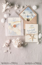 WEDDING INVITATIONS passport to love/ beach wedding invites  Beach Wedding invitations Starfish Wedding Invites Tropical wedding Cards with twine Vellum envelope19