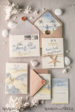 WEDDING INVITATIONS passport to love/ beach wedding invites  Beach Wedding invitations Starfish Wedding Invites Tropical wedding Cards with twine Vellum envelope19