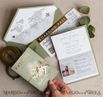 WEDDING INVITATIONS passport to love/ beach wedding invites  Sage Green Passport Wedding Invitation, Wedding Cards  Boarding Pass,  Tuscany Passport Wedding Invitations  Abroad, Destination Wedding Invites, Travel Map Wedding Stationary8