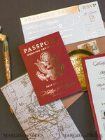 WEDDING INVITATIONS passport to love/ beach wedding invites  Maroon Gold  Passport Wedding Invitation, Map Wedding Cards  Boarding Pass,  Burgundy Passport Wedding Invitations  Abroad, Destination Wedding Invites, Travel Map Wedding Stationary11