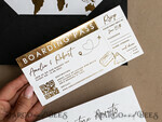 HOCHZEITS EINLADUNGEN Pass zur Liebe / Strandhochzeits-Einladungen Gold Weiße Schwarze Reisepass Hochzeitskarte, Goldene Hochzeitskarten Bordkarte, Reise Reisepass Hochzeitskarten im Ausland, Zielhochzeitseinladungen, Reisekarten Hochzeitsstationery22