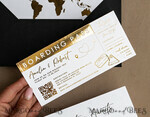 HOCHZEITS EINLADUNGEN Pass zur Liebe / Strandhochzeits-Einladungen Gold Weiße Schwarze Reisepass Hochzeitskarte, Goldene Hochzeitskarten Bordkarte, Reise Reisepass Hochzeitskarten im Ausland, Zielhochzeitseinladungen, Reisekarten Hochzeitsstationery22