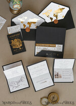 HOCHZEITS EINLADUNGEN Pass zur Liebe / Strandhochzeits-Einladungen Gold Weiße Schwarze Reisepass Hochzeitskarte, Goldene Hochzeitskarten Bordkarte, Reise Reisepass Hochzeitskarten im Ausland, Zielhochzeitseinladungen, Reisekarten Hochzeitsstationery22