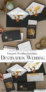 HOCHZEITS EINLADUNGEN Pass zur Liebe / Strandhochzeits-Einladungen Gold Weiße Schwarze Reisepass Hochzeitskarte, Goldene Hochzeitskarten Bordkarte, Reise Reisepass Hochzeitskarten im Ausland, Zielhochzeitseinladungen, Reisekarten Hochzeitsstationery22