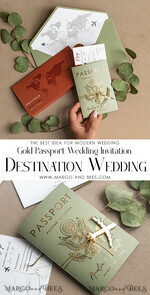 WEDDING INVITATIONS passport to love/ beach wedding invites  Sage Green terracotta Passport Wedding Invitation, Burnt Orange Gold Wedding Cards  Boarding Pass,  Tuscany Passport Wedding Invitations  Abroad, Destination Wedding Invites, Travel Map Wedding Stationary10