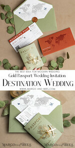 WEDDING INVITATIONS passport to love/ beach wedding invites  Sage Green terracotta Passport Wedding Invitation, Burnt Orange Gold Wedding Cards  Boarding Pass,  Tuscany Passport Wedding Invitations  Abroad, Destination Wedding Invites, Travel Map Wedding Stationary10