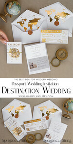 WEDDING INVITATIONS passport to love/ beach wedding invites  White Golden Passport Wedding Invitation, Golden Plane Wedding Cards  Boarding Pass,  Travel Passport Wedding Invitations  Abroad, Destination Wedding Invites, Travel Map Wedding Stationary, boarding pass invitations11