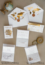 WEDDING INVITATIONS passport to love/ beach wedding invites  White Golden Passport Wedding Invitation, Golden Plane Wedding Cards  Boarding Pass,  Travel Passport Wedding Invitations  Abroad, Destination Wedding Invites, Travel Map Wedding Stationary, boarding pass invitations11