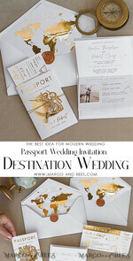 WEDDING INVITATIONS passport to love/ beach wedding invites  White Golden Passport Wedding Invitation, Golden Plane Wedding Cards  Boarding Pass,  Travel Passport Wedding Invitations  Abroad, Destination Wedding Invites, Travel Map Wedding Stationary, boarding pass invitations11