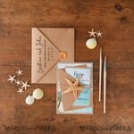 WEDDING INVITATIONS passport to love/ beach wedding invites  Tropical beach Wedding Invitations, Starfish Watercolor Seaside Wedding Invites, Mexico Wedding Cards 5