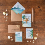 WEDDING INVITATIONS passport to love/ beach wedding invites  Tropical beach Wedding Invitations, Starfish Watercolor Seaside Wedding Invites, Mexico Wedding Cards 5
