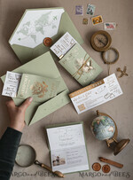 HOCHZEITS EINLADUNGEN Pass zur Liebe / Strandhochzeits-Einladungen Gold Salbeigrün Pass Hochzeitseinladung, Goldene Hochzeitseinladungen Boarding Pass, Grünreise Reisepass Hochzeitseinladungen im Ausland, Hochzeitskarten für Ziel Griechenland, Toskana Reisekarte Hochzeitspapeterie Italien Weltkarte.17